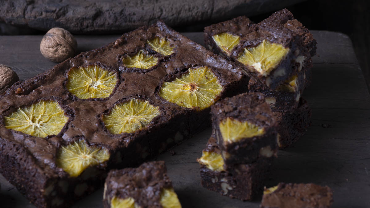 Brownie | Sinaasappel | Walnoot