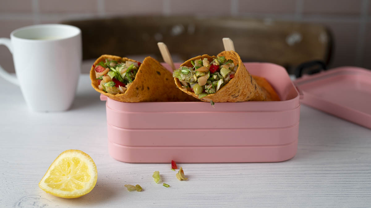 Eiwitrijke lunchbox | Tortilla-zalm