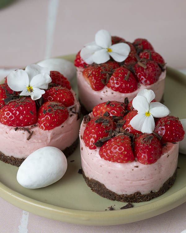 Close Up Vegan Cheescake Aardbeien